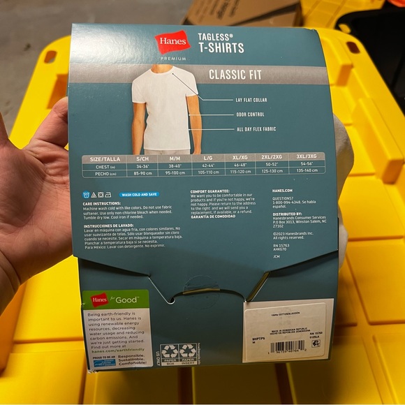 NWT Target Hanes Men's Classic White Short Sleeve Tees - 5 Pack - Picture 6 of 6